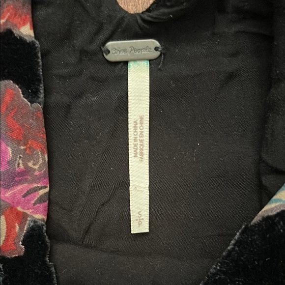 Free People Misha Burnout Black Velvet Mini Dress, Boho Witchy Floral, Size Sm - Picture 15 of 16